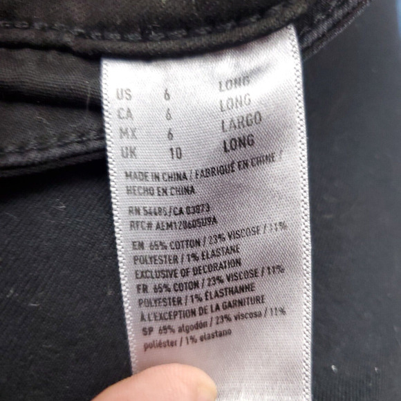 American Eagle Jeans Womens 6 Long High Rise Jeggings Ripped Distressed Black - Picture 10 of 11